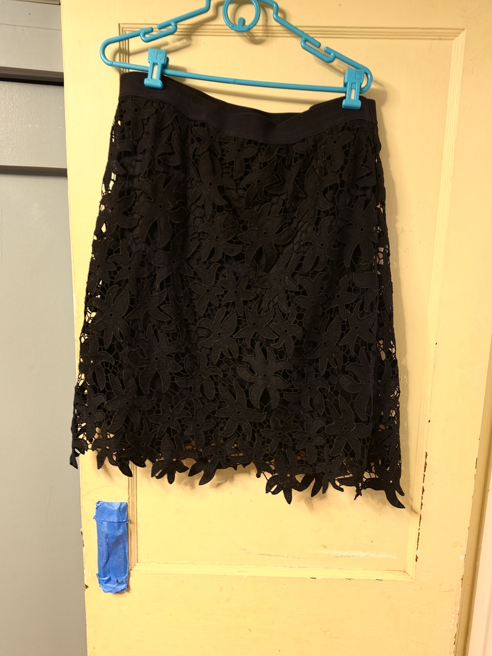 JohnPaulRichard Black Floral Lace Midi Skirt